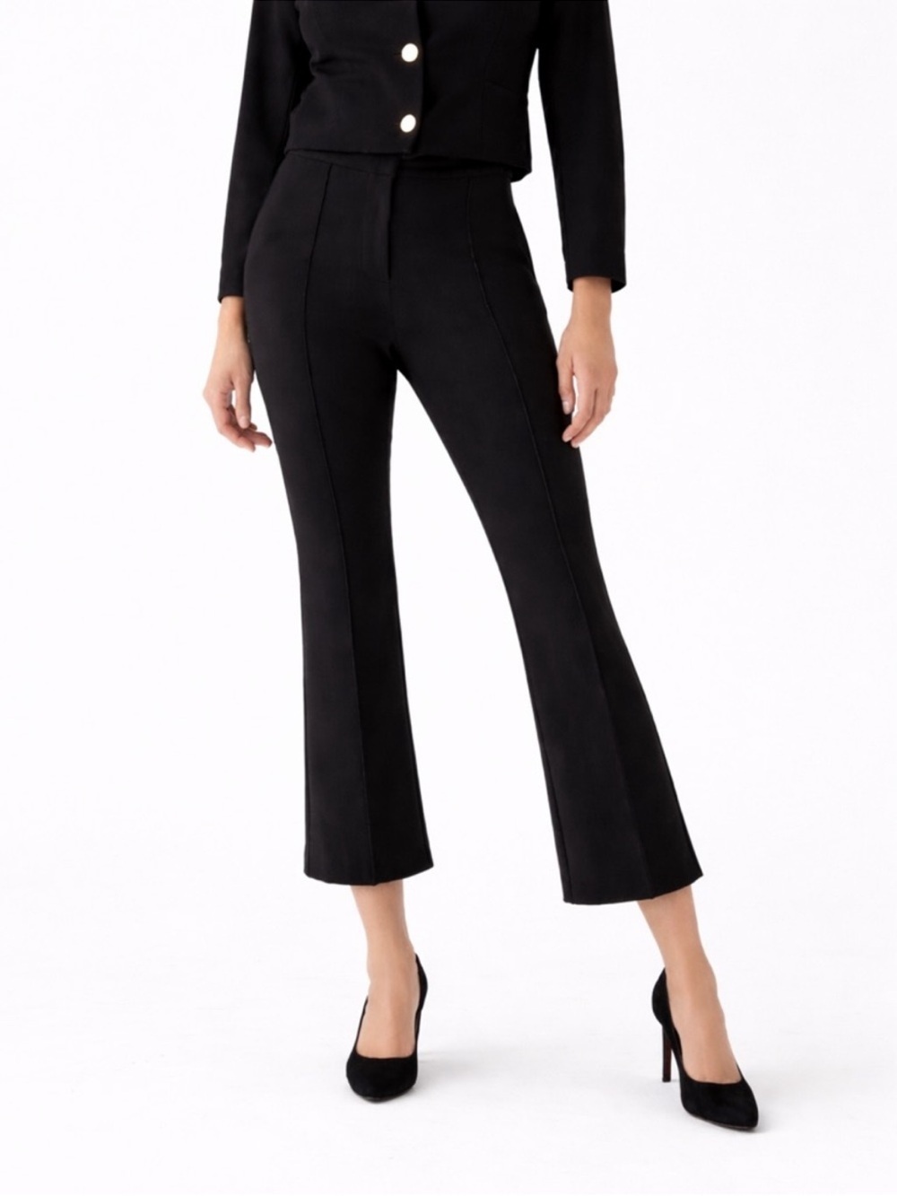 J.Crew Demi-boot Pant in Italian Ponte size 0 Black Office Pants - Picture 2 of 4